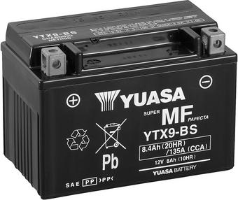 Yuasa YTX9-BS Maintenance Free Motorcycle Battery