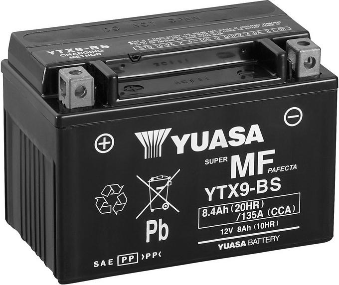 Chrome Battery Ytx9-Bs High Performance - Maintenance Free - Sealed Agm  Motorcycle Battery