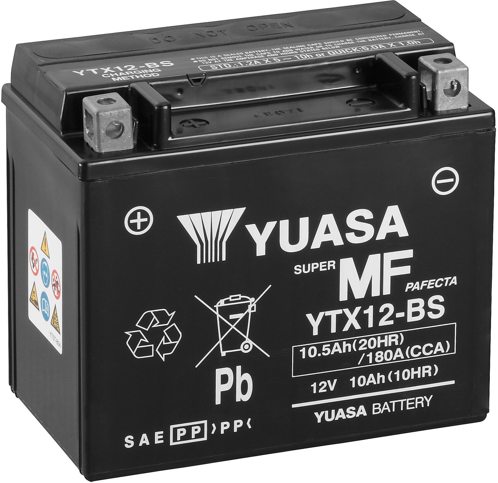 Yuasa Ytx12-Bs Maintenance Free Motorcycle Battery