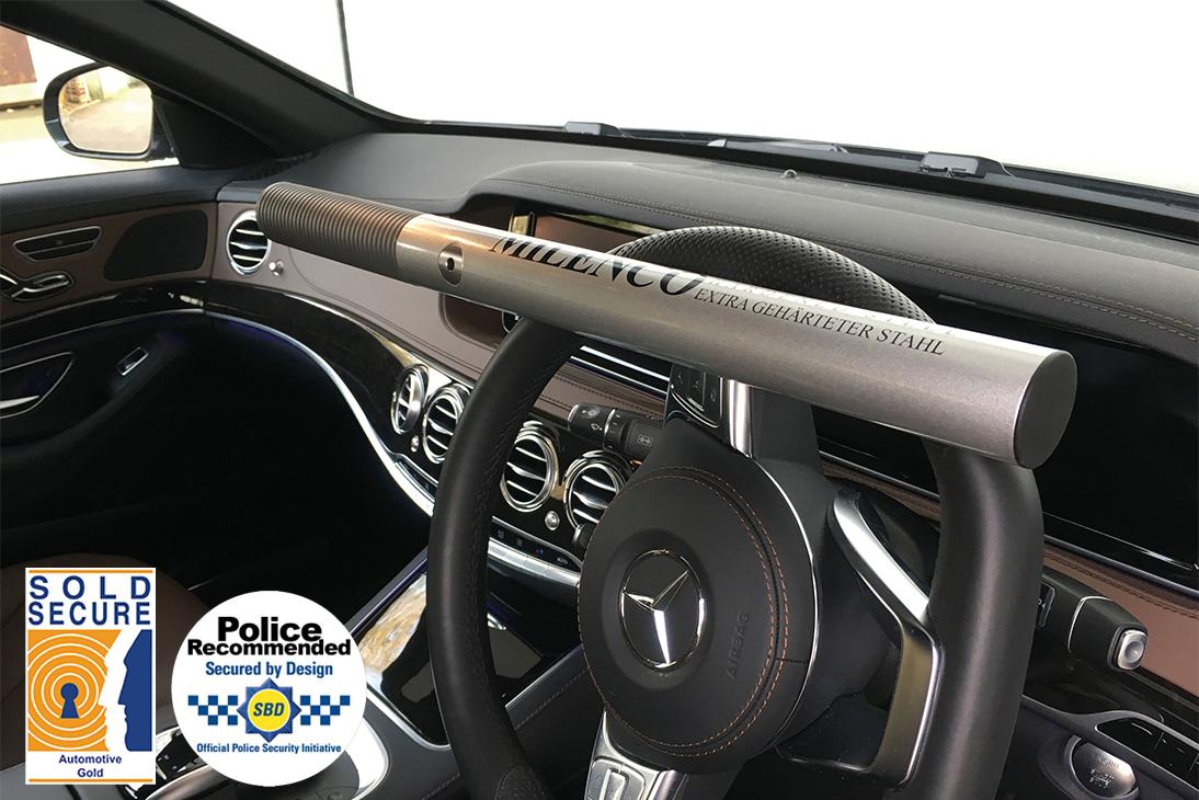 Milenco High Security Steering Wheel Lock  - Silver