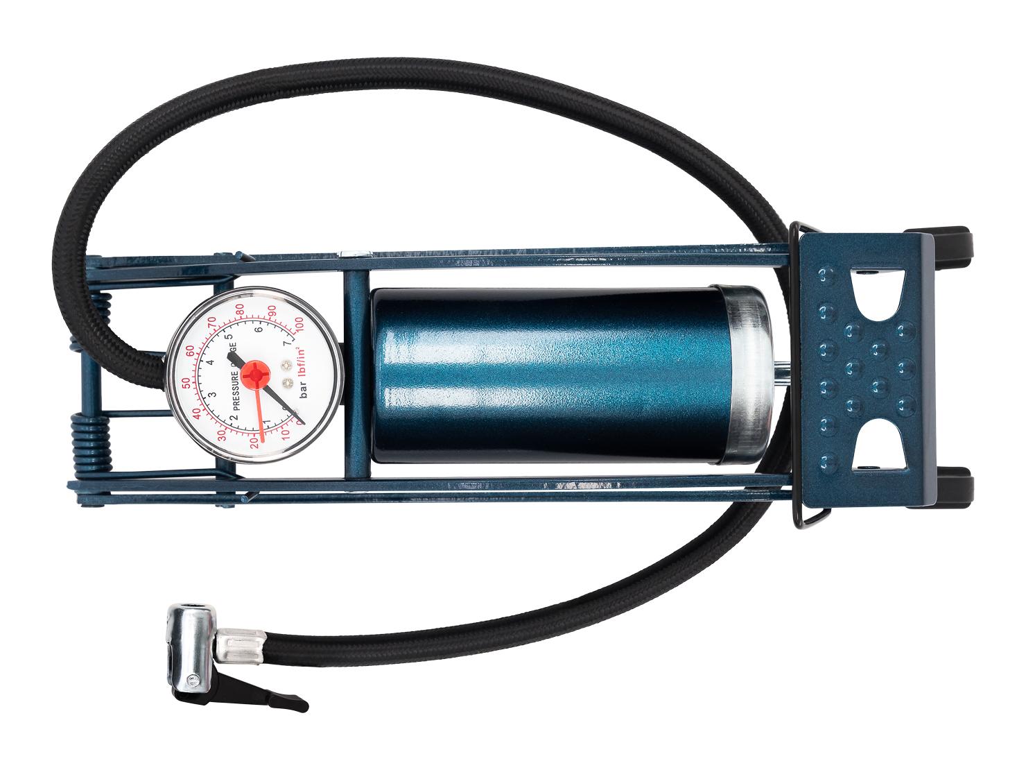 Halfords Essentials Metal Barrel Foot Pump and Gauge