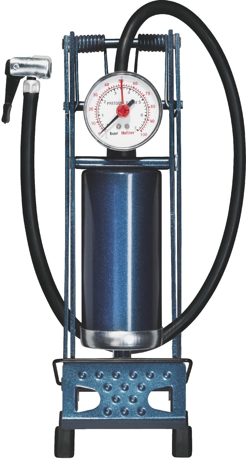 Halfords Essentials Metal Barrel Foot Pump and Gauge