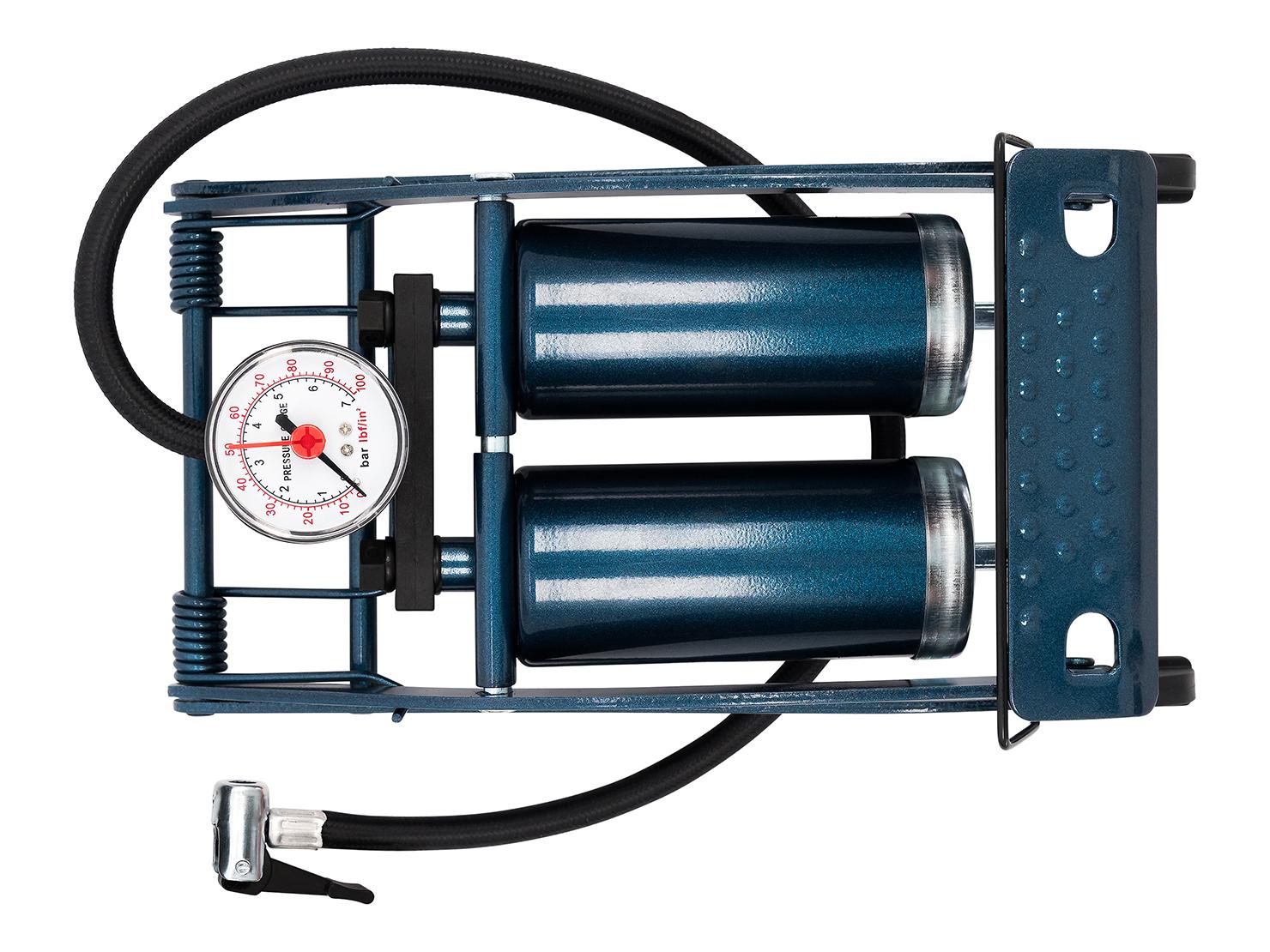 Halfords Essential Twin Barrel Foot Pump & Gauge