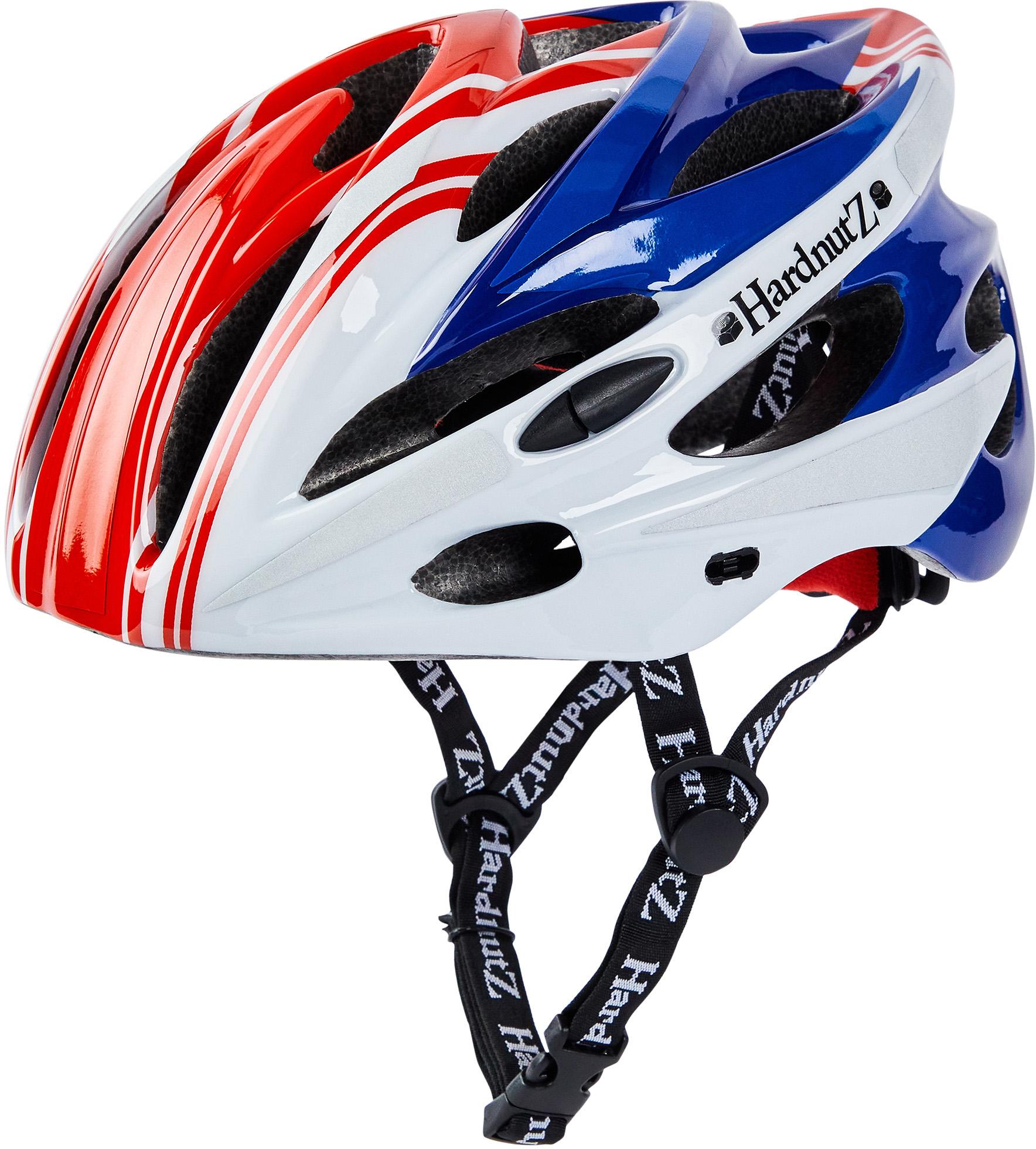 Hardnutz Stealth Hi-Vis Cycle Helmet, Red/White/Blue