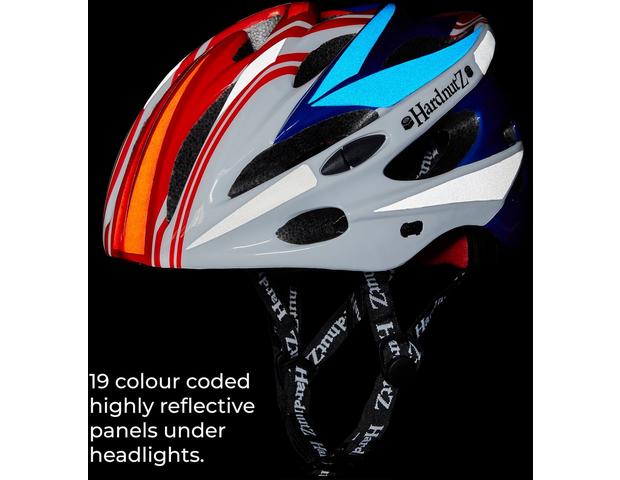 Details about   HardnutZ Bike Helmet Road Mountain Bicycle Cycling Hi Vis Red White Blue 54-61cm 