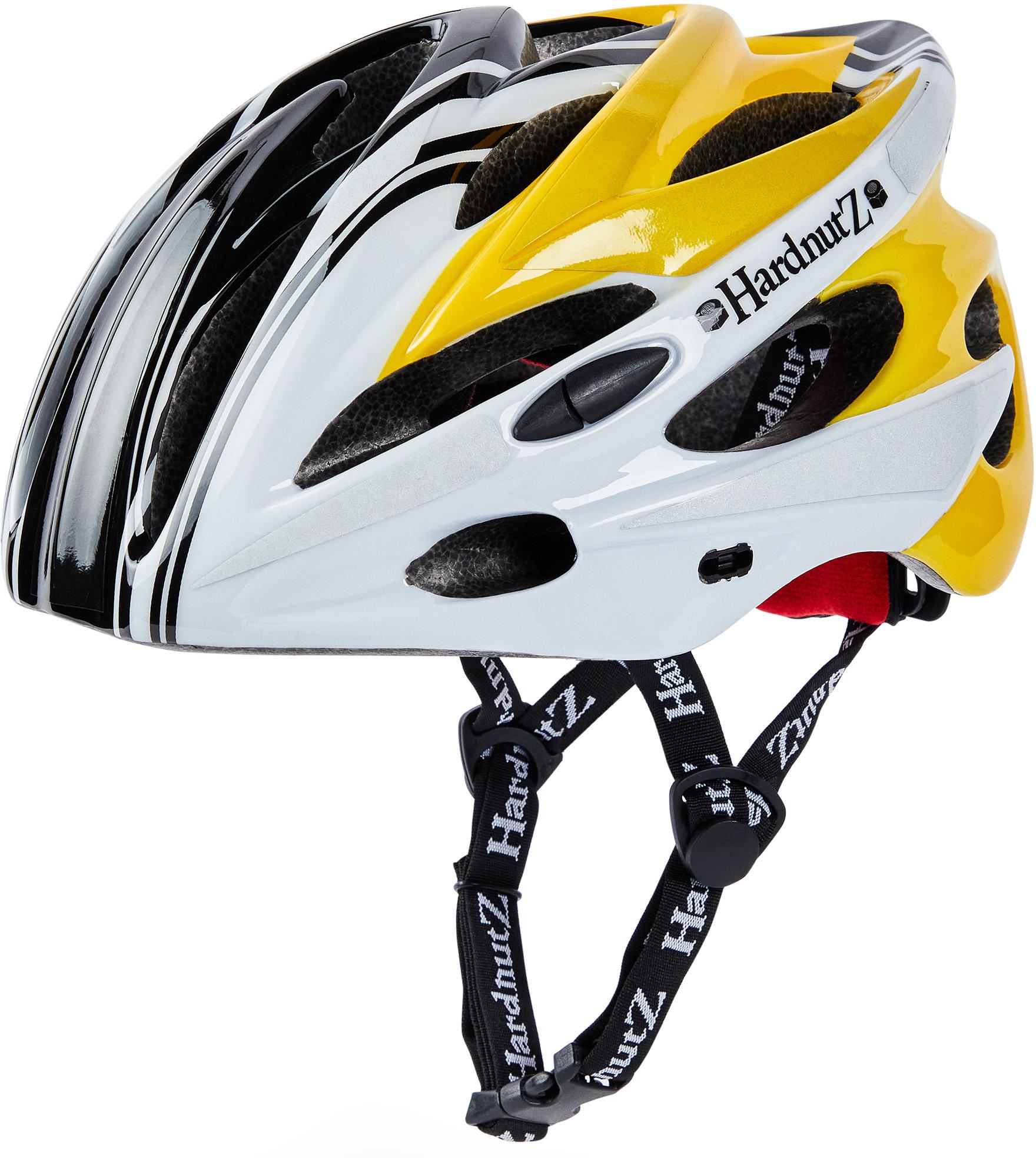 Hardnutz Stealth Hi-Vis Cycle Helmet, Yellow/Black/White