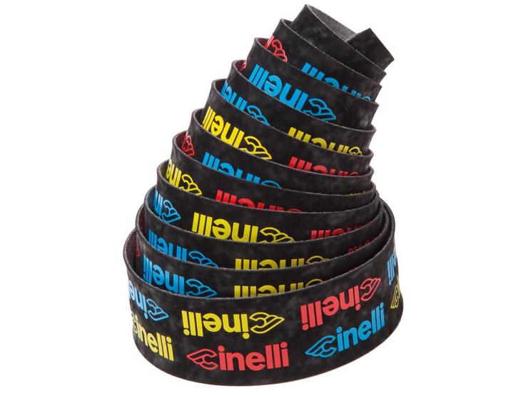 Cinelli Logo Velvet Bar Tape, Blue/Red/Yellow