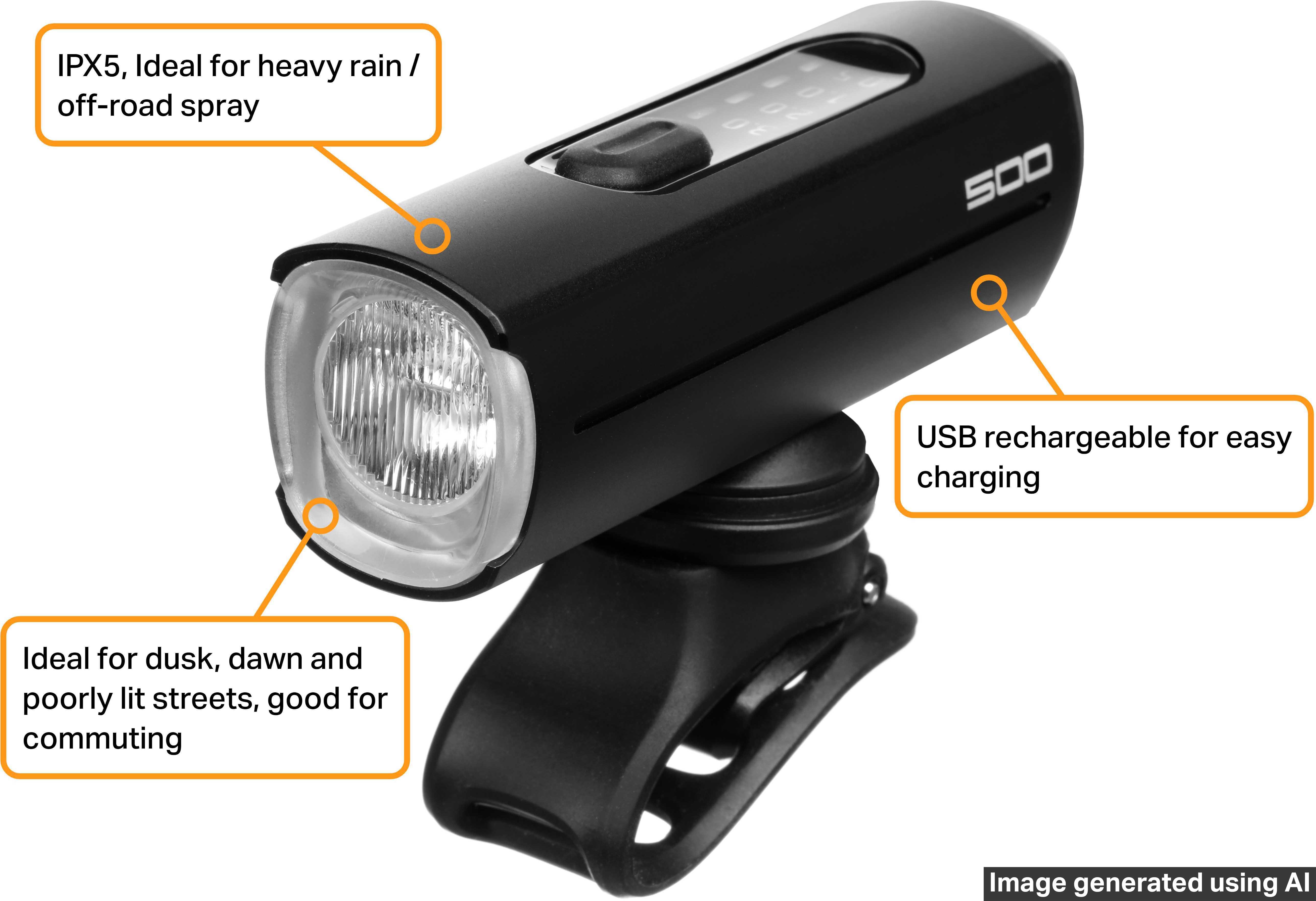 Halfords Advanced 500 Lumen Front Bike Light