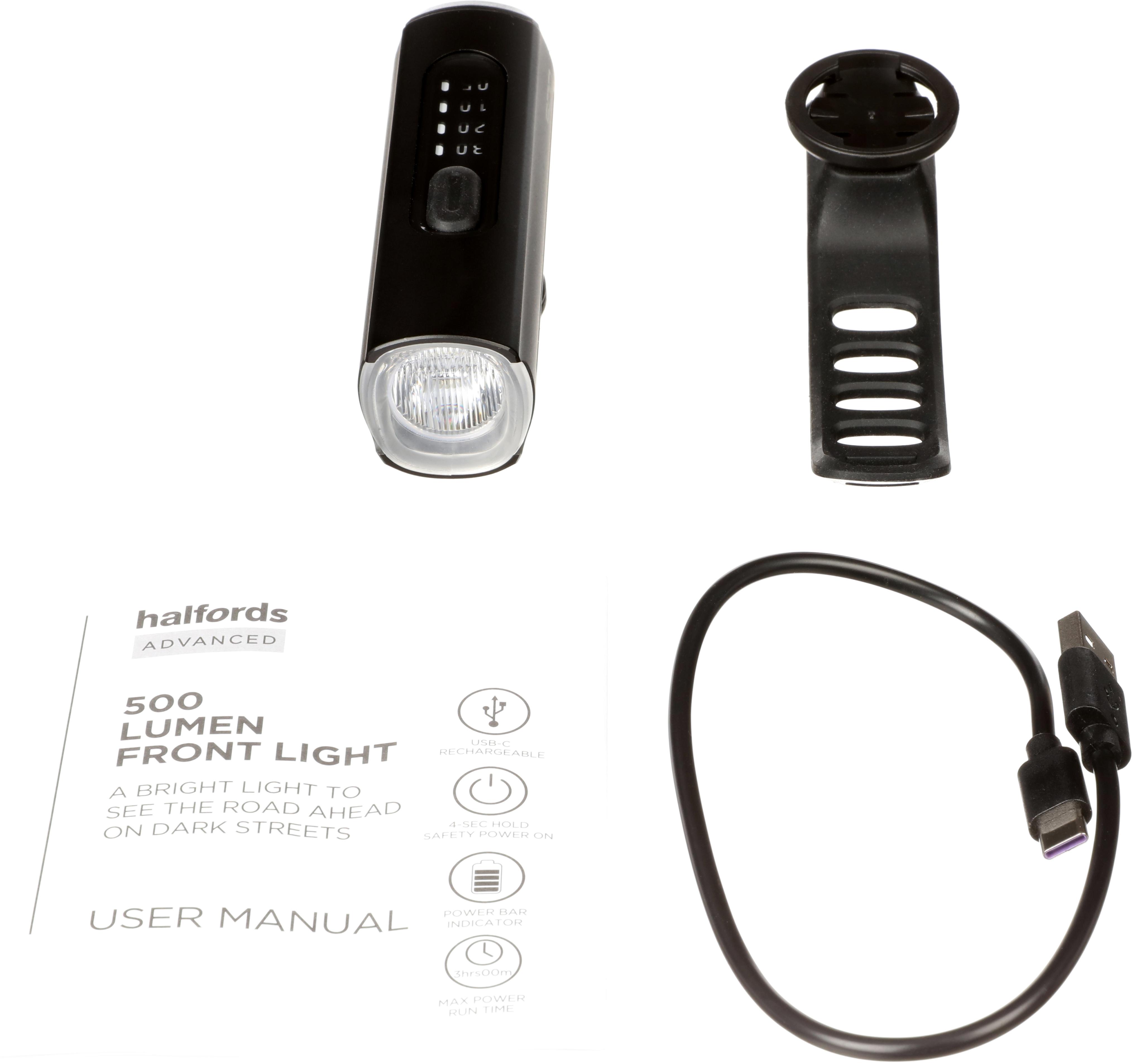 Halfords Advanced 500 Lumen Front Bike Light