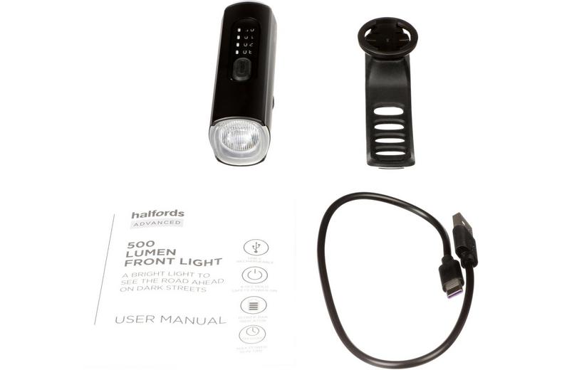 Halfords Advanced 500 Lumen Front Bike Light Halfords Advanced 500 Lumen Front Bike Light