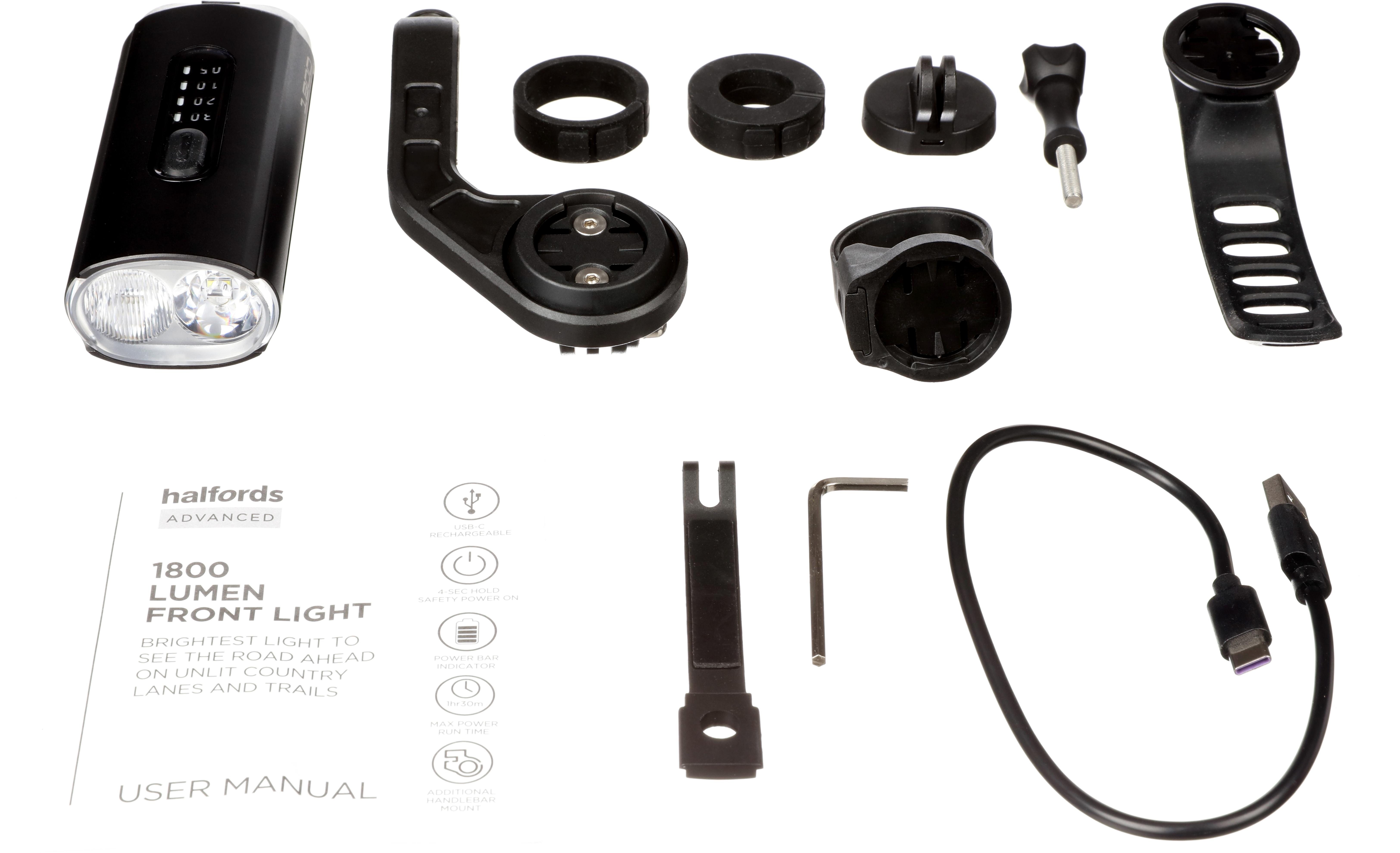 Halfords Advanced 1800 Lumen Front Bike Light