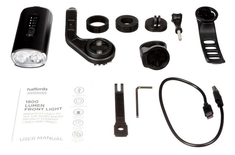 Halfords Advanced 1800 Lumen Front Bike Light Halfords Advanced 1800 Lumen Front Bike Light