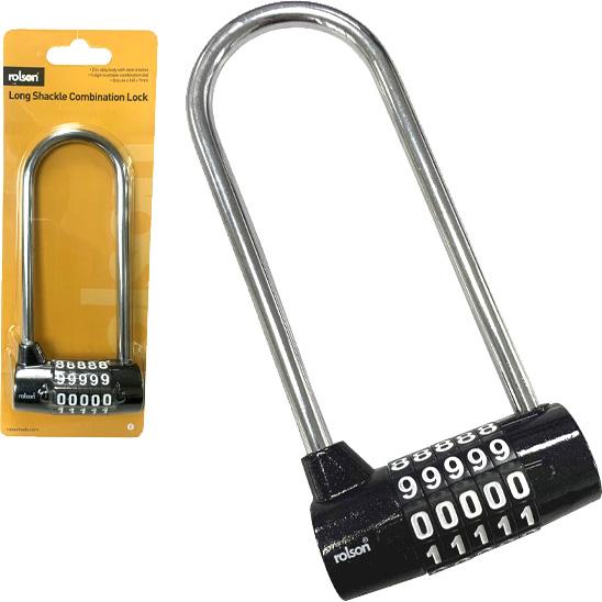 Rolson Digit Long Shackle Combination Padlock Halfords UK