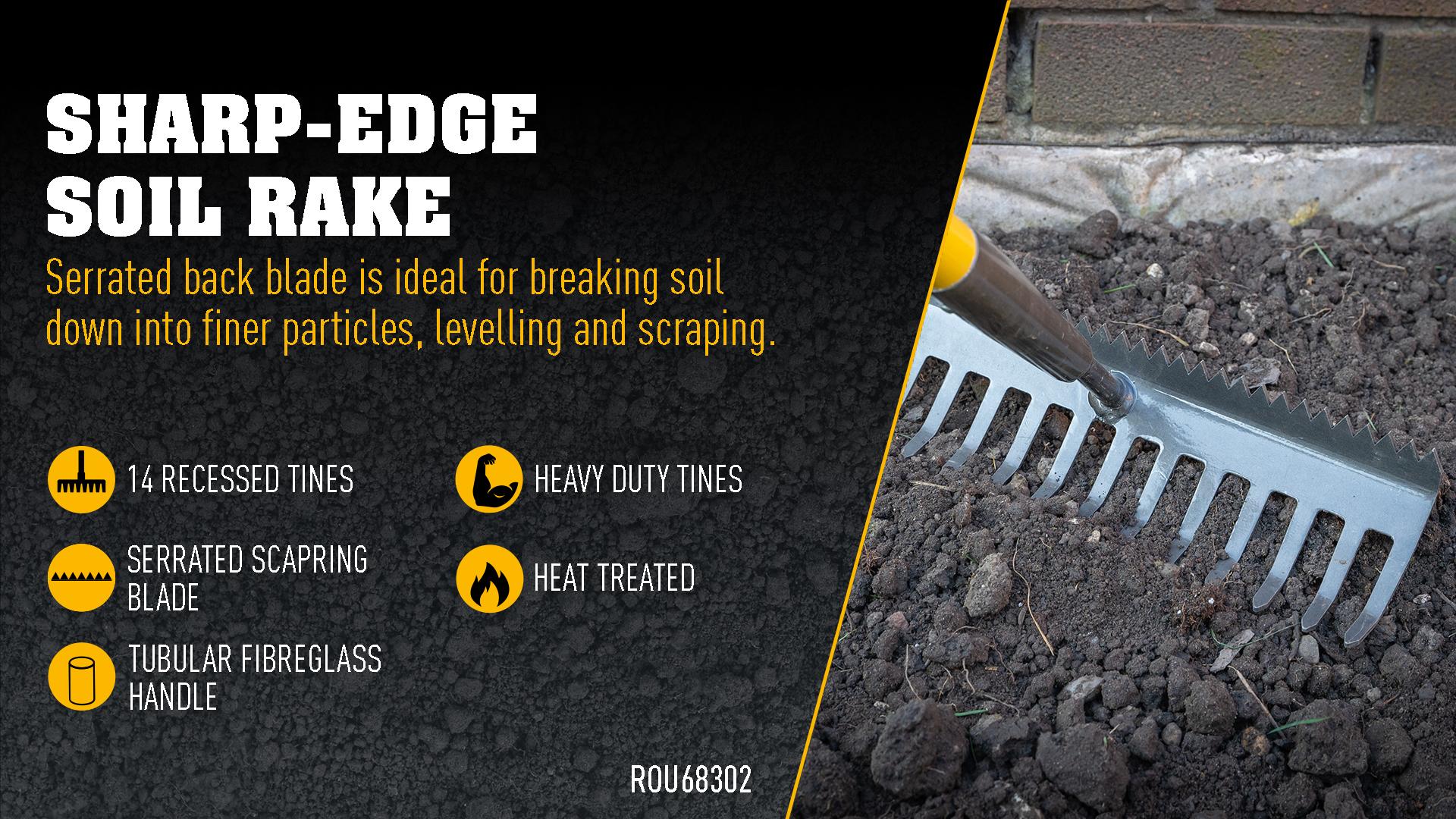 Roughneck Sharp Edge Soil Rake