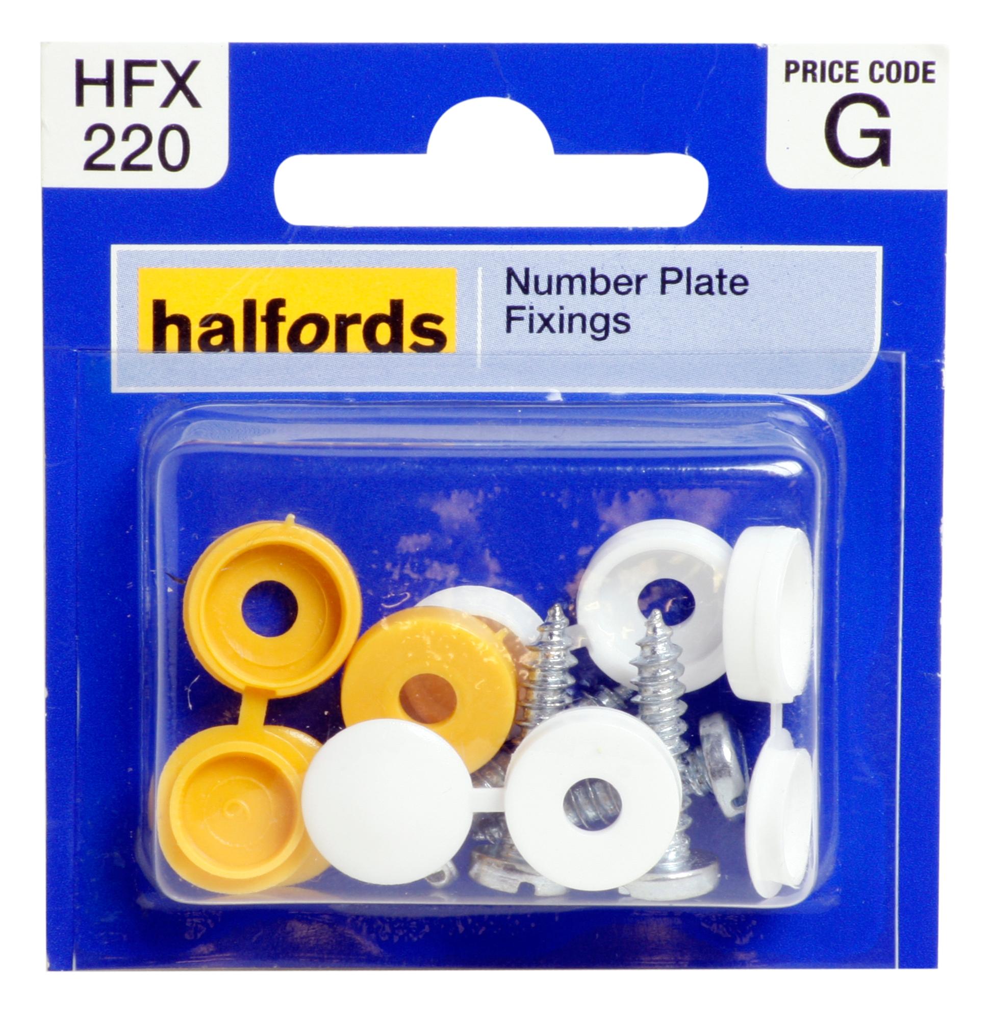 Halfords Number Plate Screws & Caps (Hfx220)