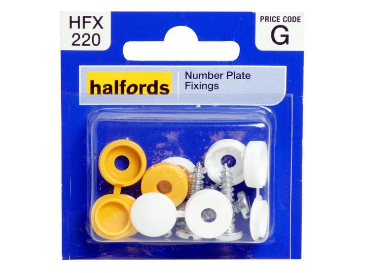 Halfords Number Plate Screws & Caps (HFX220)