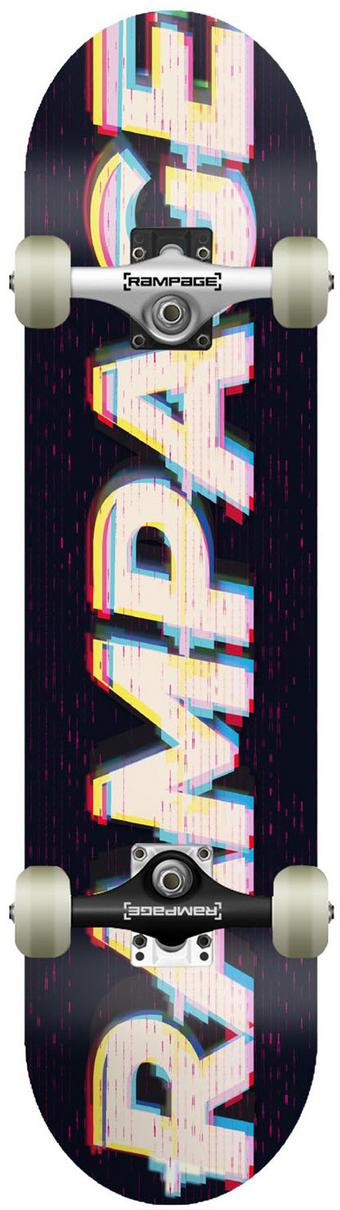 Rampage Glitch Logo Skateboard
