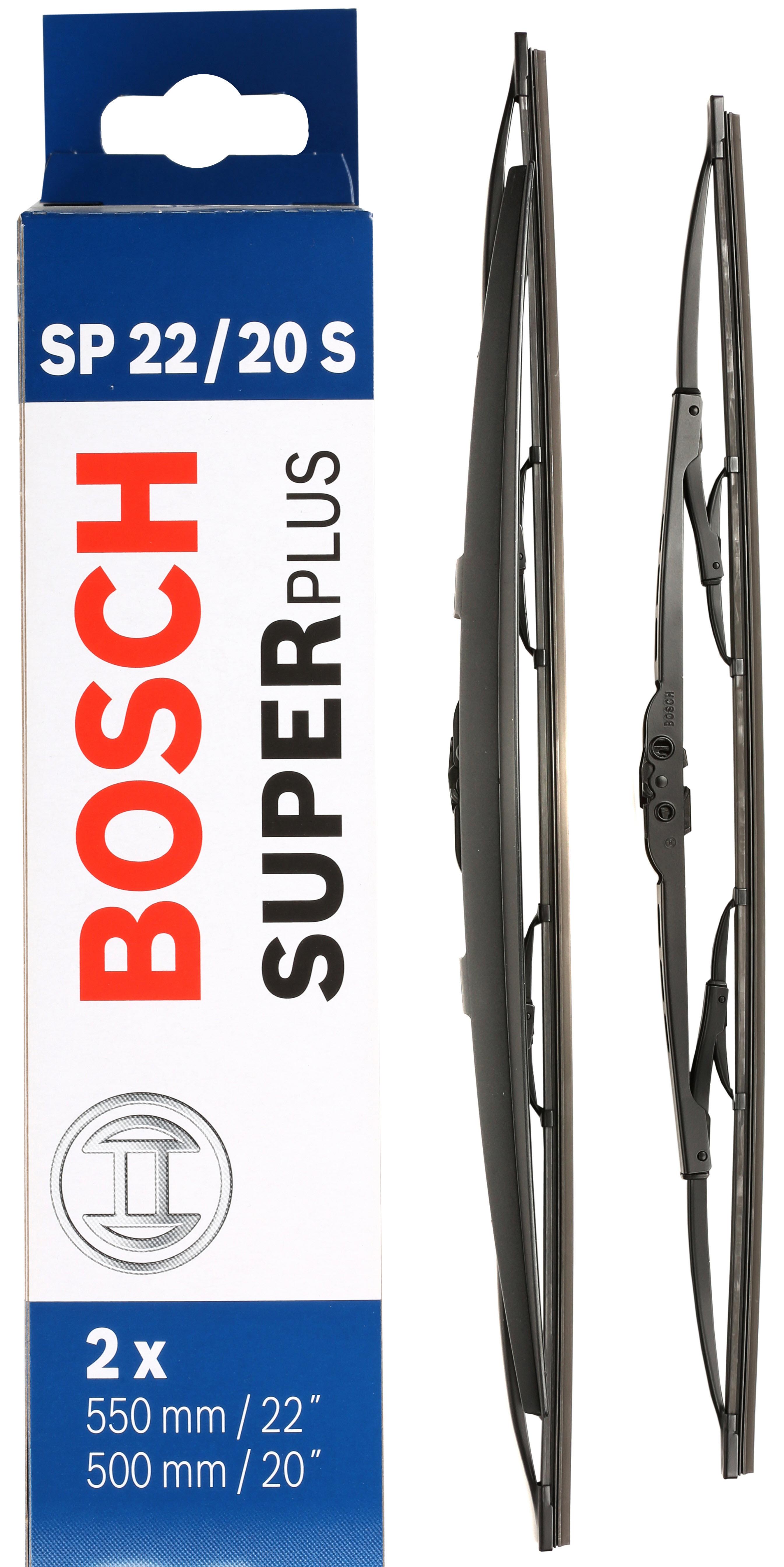 Bosch Super Plus Wiper Blades Pair – Spoiler Style – 22" & 20" – Front