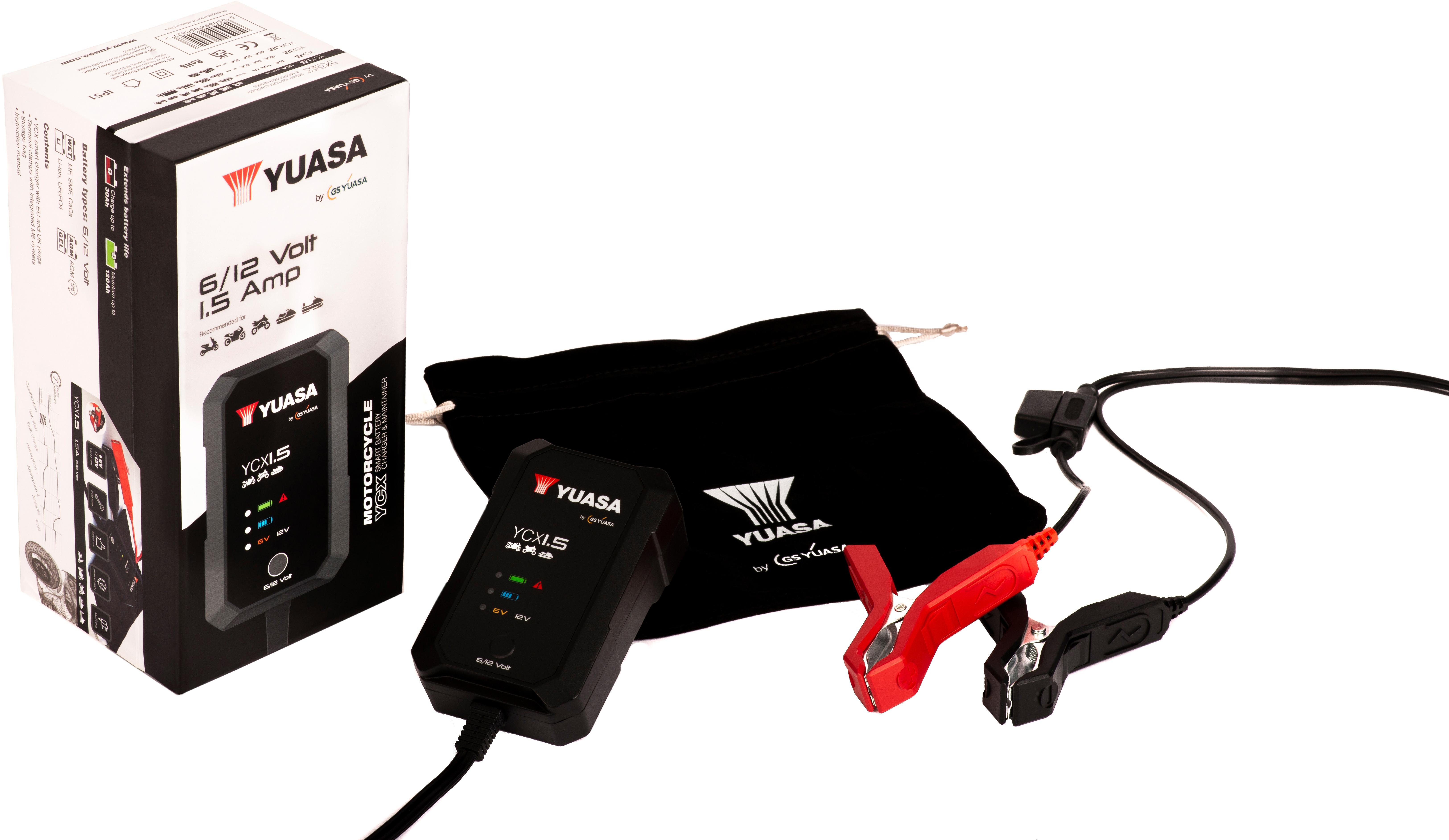 Yuasa YCX1.5 6/12V 1.5A Motorcycle Smart Charger