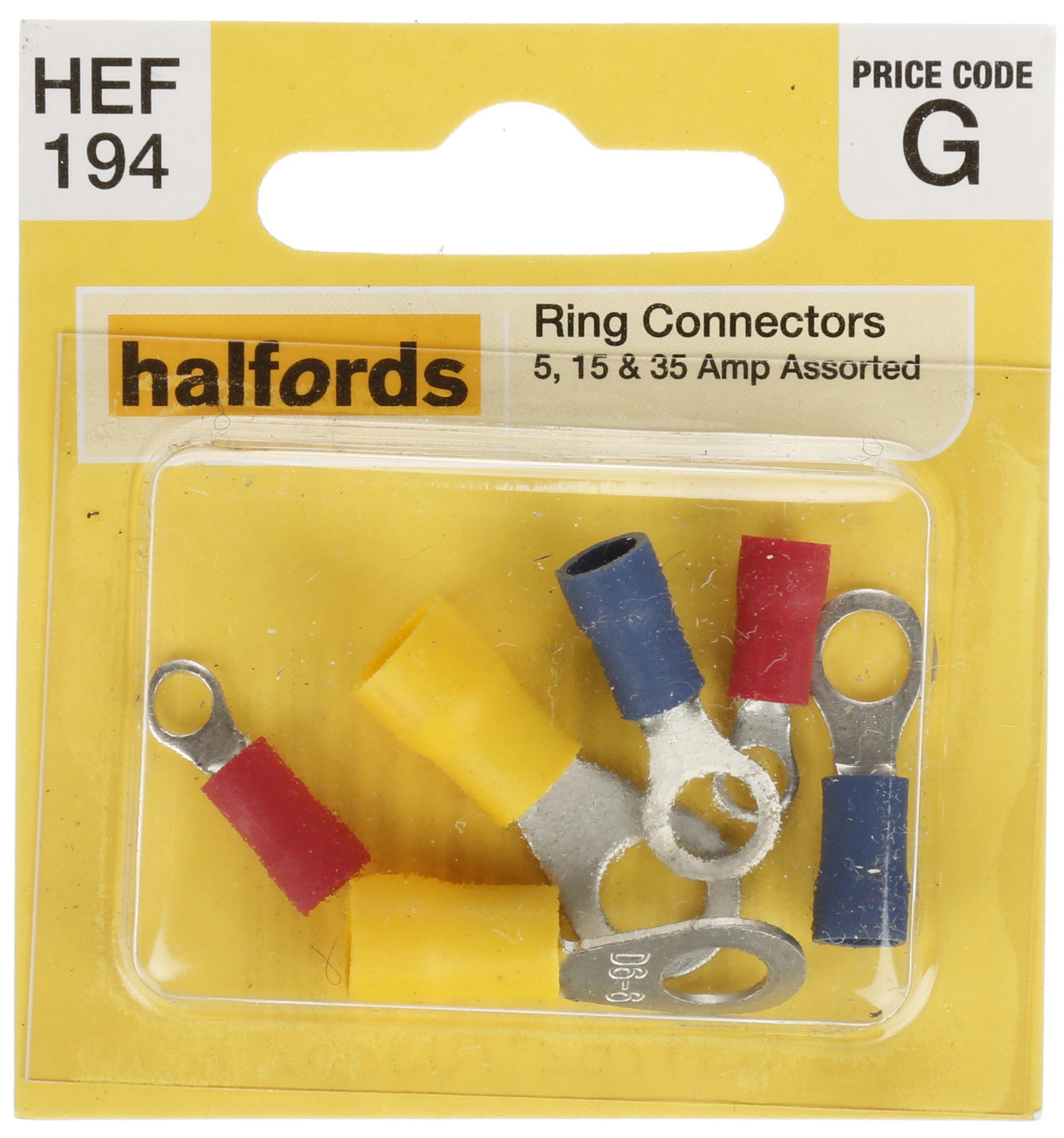Halfords Assorted Ring Terminals 5, 15 & 35 Amp (Hef194)