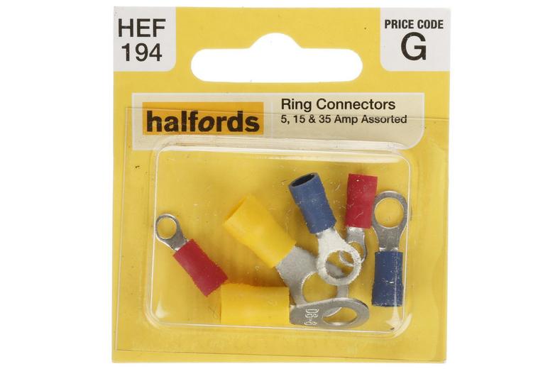 Halfords Assorted Ring Terminals 5/15/35 Amp (ELEC126) Halfords Assorted Ring Terminals 5/15/35 Amp (ELEC126)