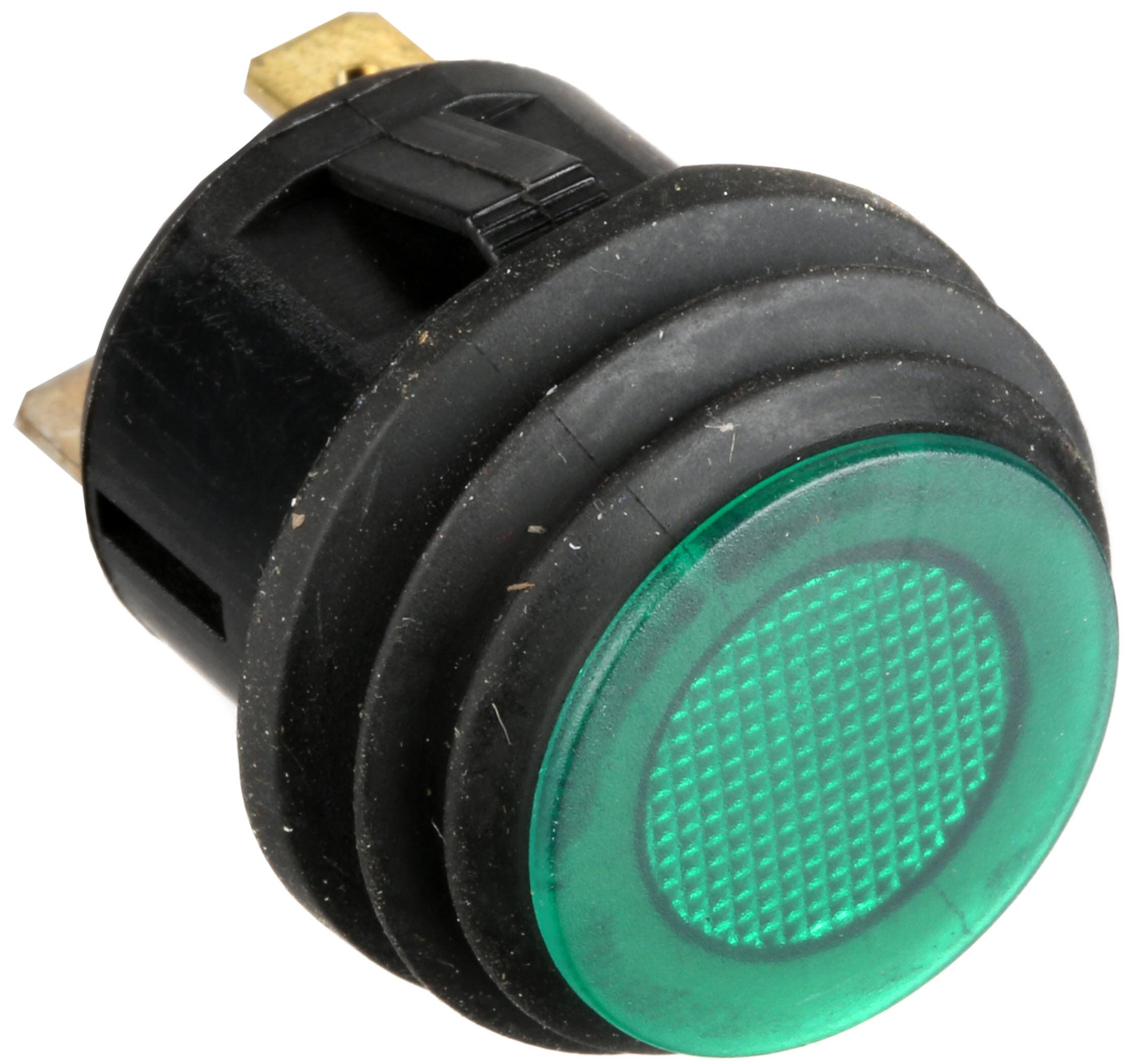 Halfords Push Switch On/Off Splash Proof Green (ELEC245)