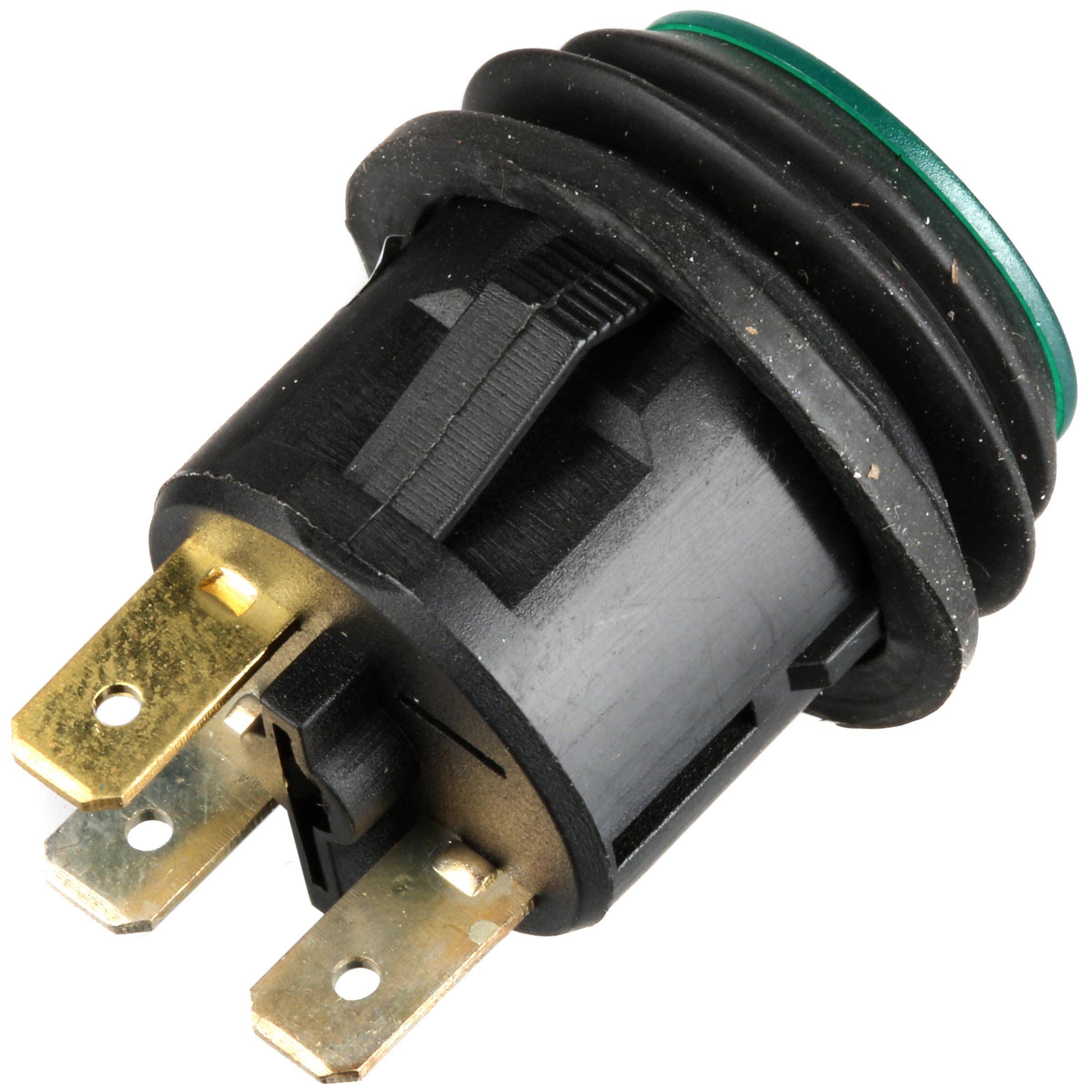 Halfords Push Switch On/Off Splash Proof Green (ELEC245)
