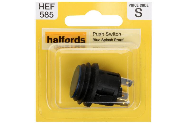 Halfords Push Switch On/Off Splash Proof Blue (ELEC246) Halfords Push Switch On/Off Splash Proof Blue (ELEC246)