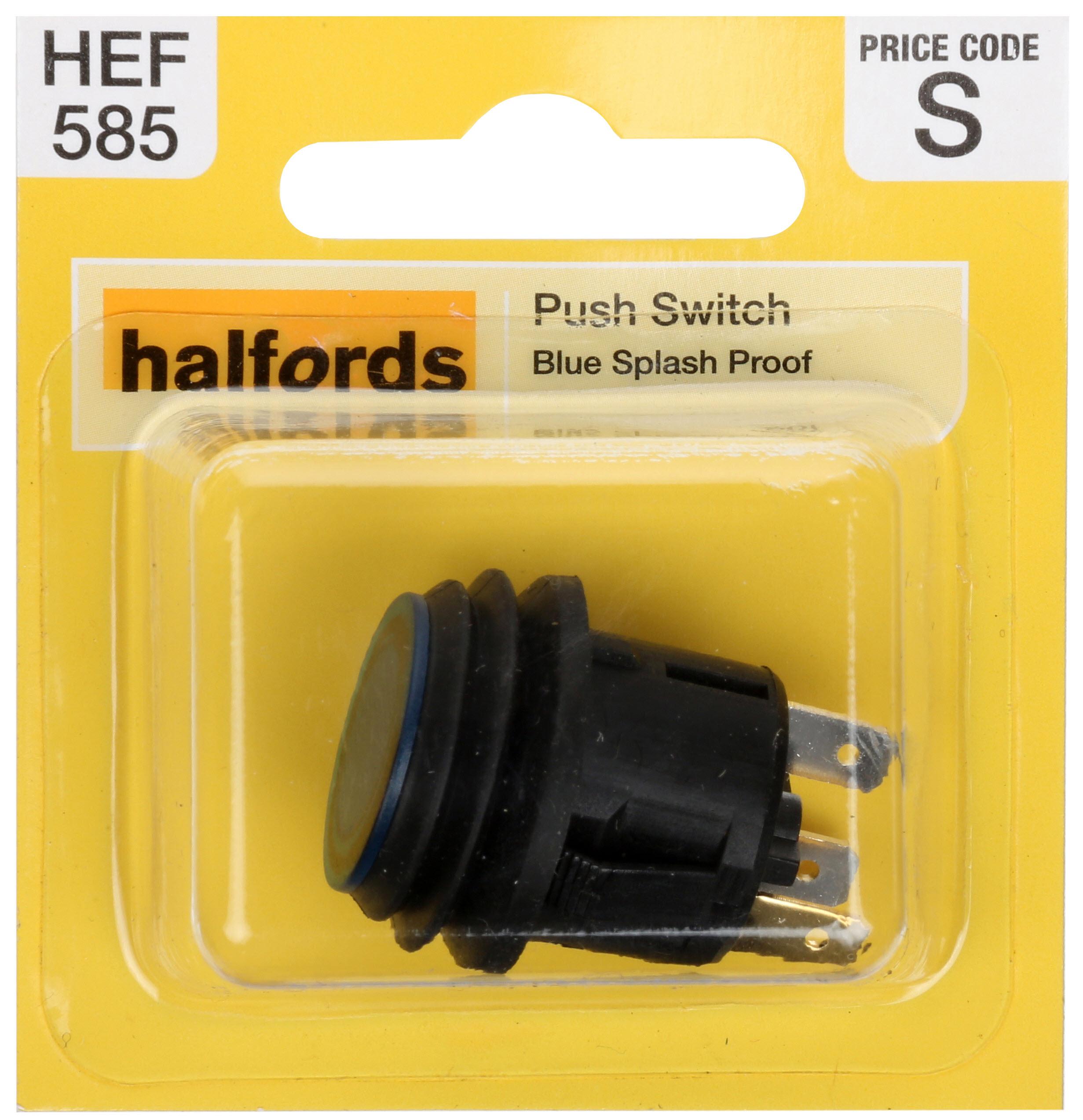 Halfords Push Switch On/Off Splash Proof Blue (Hef585)