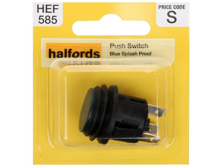 Halfords Push Switch On/Off Splash Proof Blue (ELEC246)