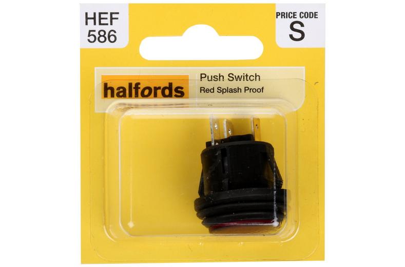 Halfords Push Switch On/Off Splash Proof Red (ELEC247) Halfords Push Switch On/Off Splash Proof Red (ELEC247)