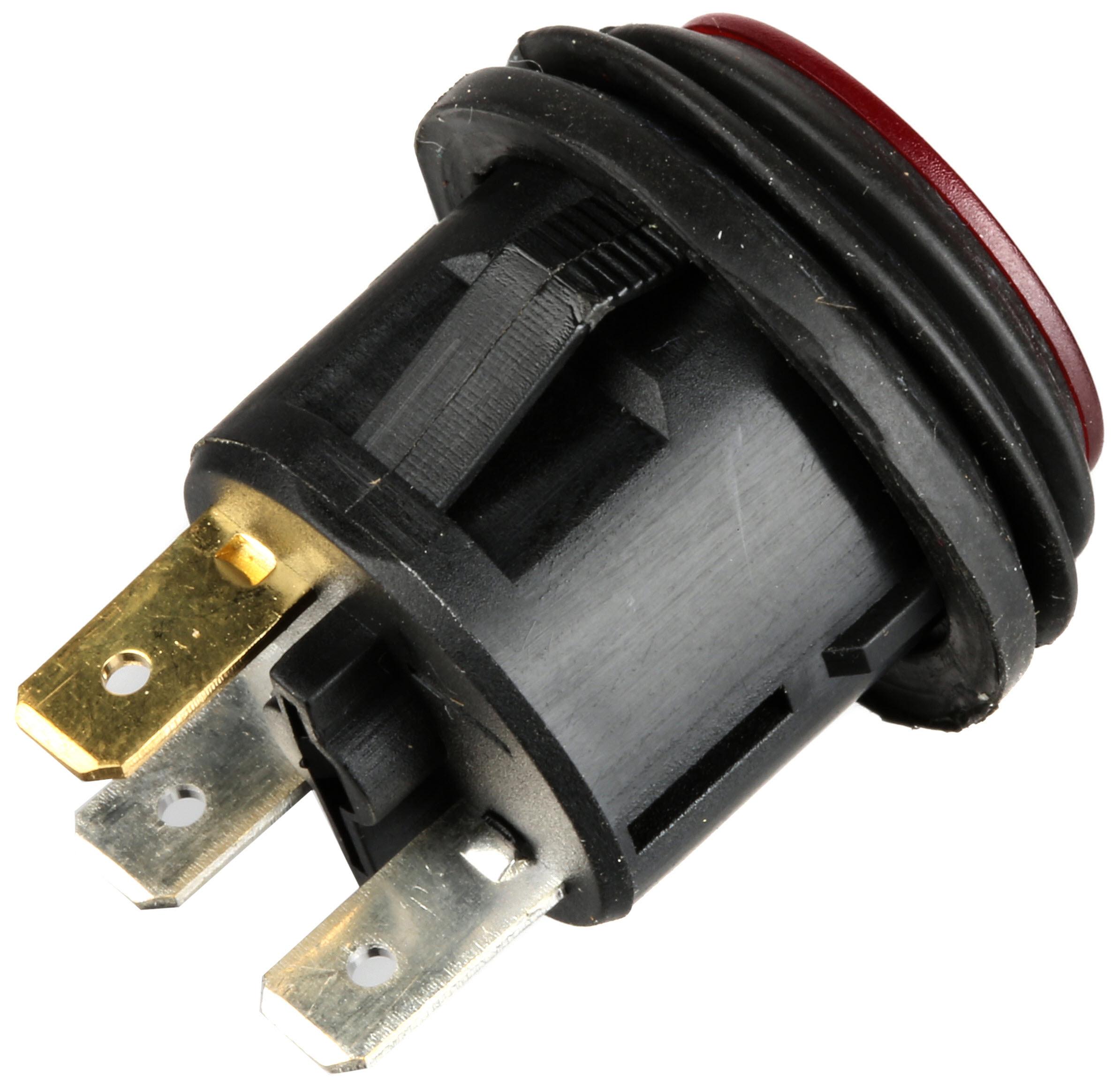 Halfords Push Switch On/Off Splash Proof Red (ELEC247)