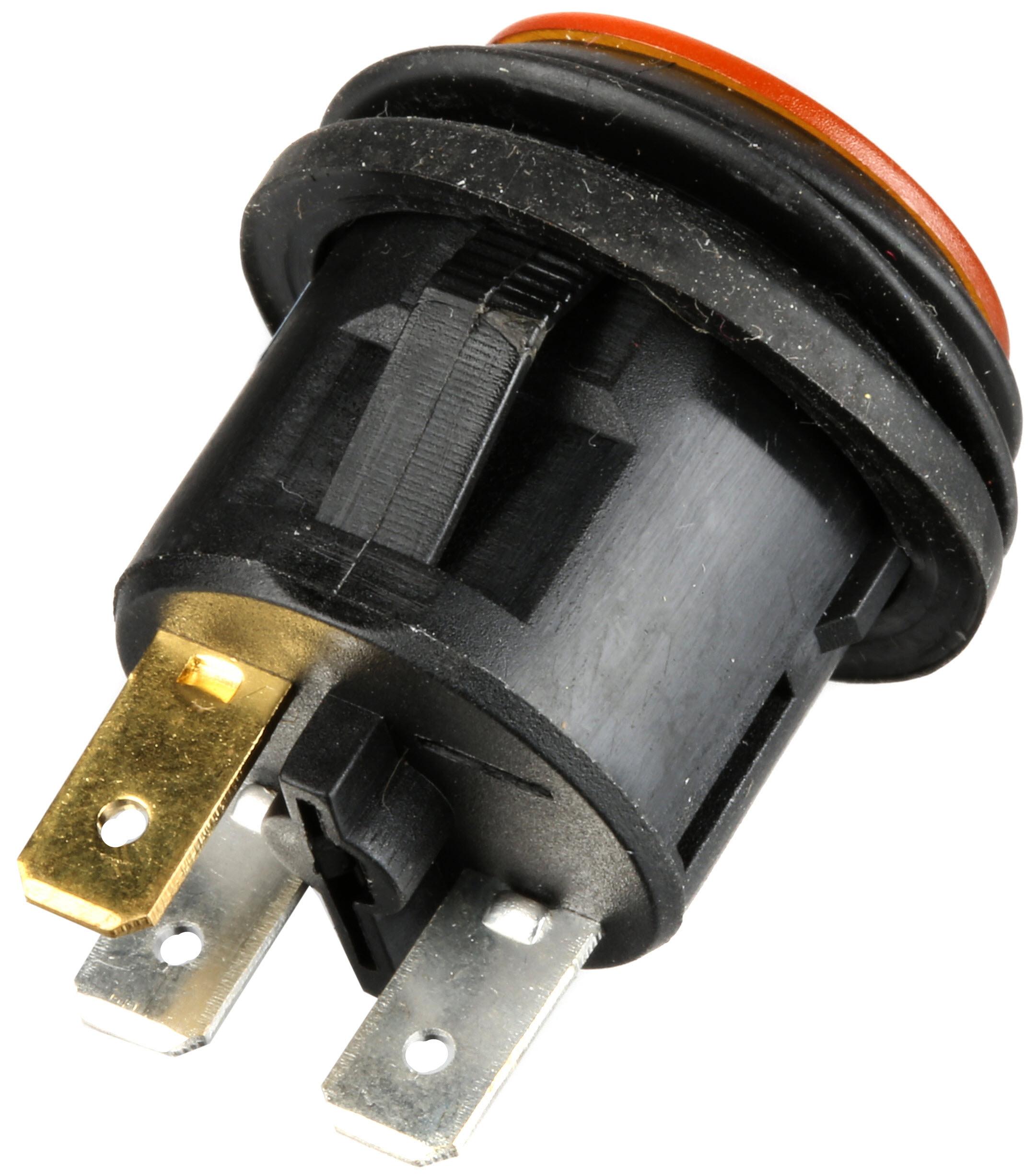 Halfords Push Switch On/Off Splash Proof Amber (ELEC244)
