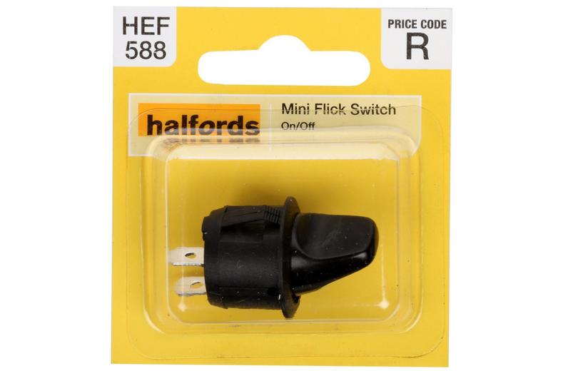 Halfords Mini Flick Switch On/Off Non Illuminated (HEF588) Halfords Mini Flick Switch On/Off Non Illuminated (HEF588)