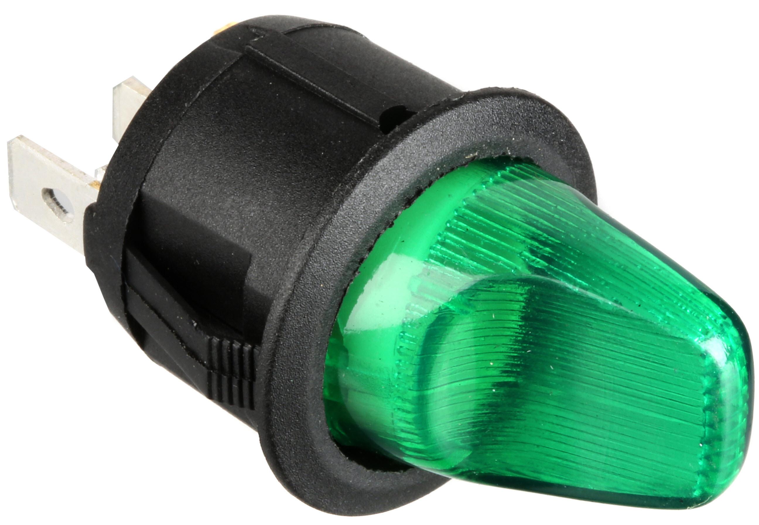 Halfords Mini Flick Switch On/Off Illuminated Green (ELEC236)