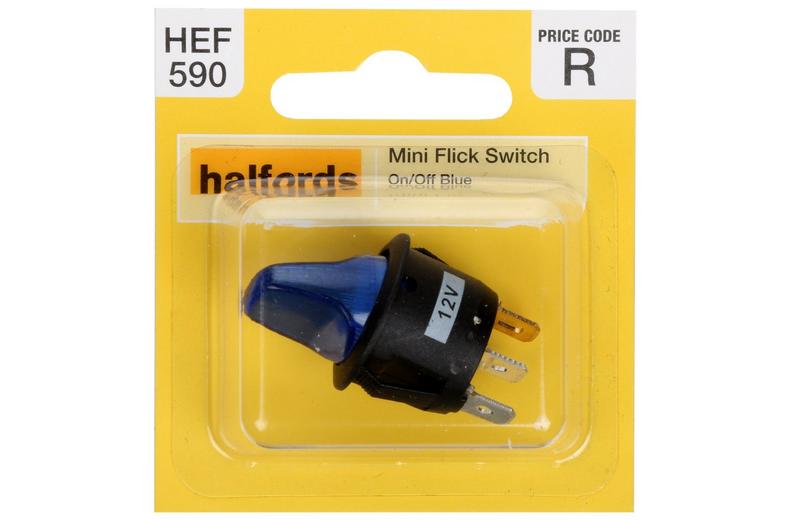 Halfords Mini Flick Switch On/Off Illuminated Blue (HEF590) Halfords Mini Flick Switch On/Off Illuminated Blue (HEF590)