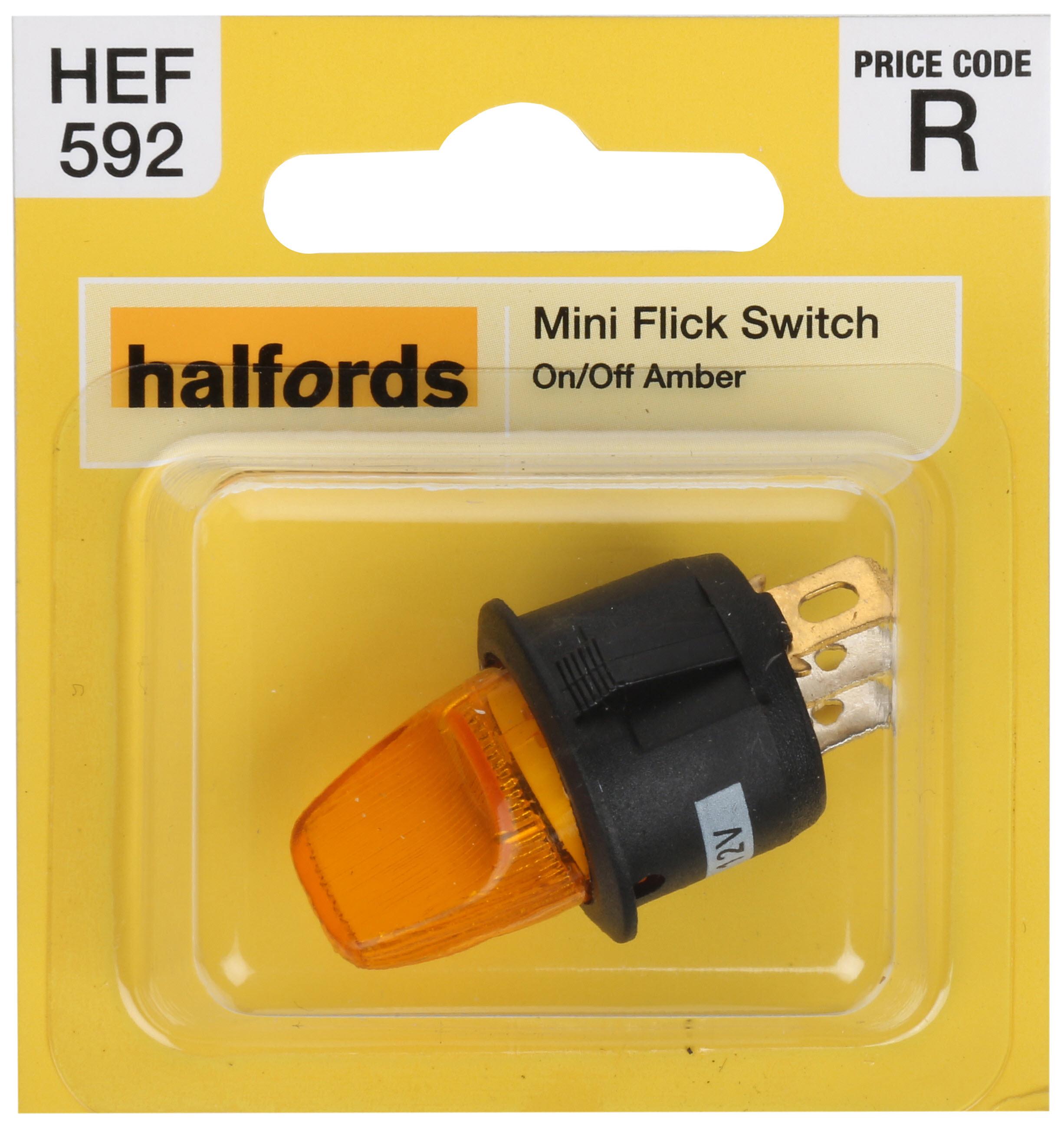 Halfords Mini Flick Switch On/Off Illuminated Amber (Hef592)