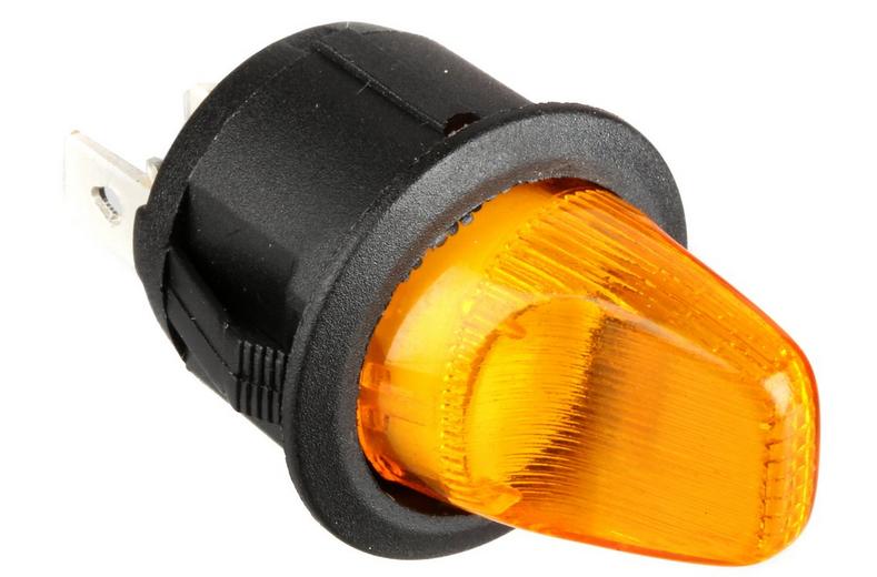 Halfords Mini Flick Switch On/Off Illuminated Amber (ELEC239) Halfords Mini Flick Switch On/Off Illuminated Amber (ELEC239)