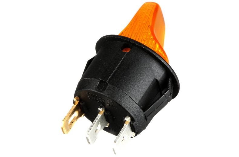 Halfords Mini Flick Switch On/Off Illuminated Amber (ELEC239) Halfords Mini Flick Switch On/Off Illuminated Amber (ELEC239)