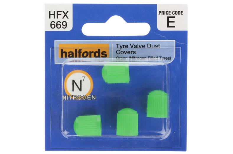 Halfords Tyre Valve Dust Caps - Green (FIXG222) Halfords Tyre Valve Dust Caps - Green (FIXG222)