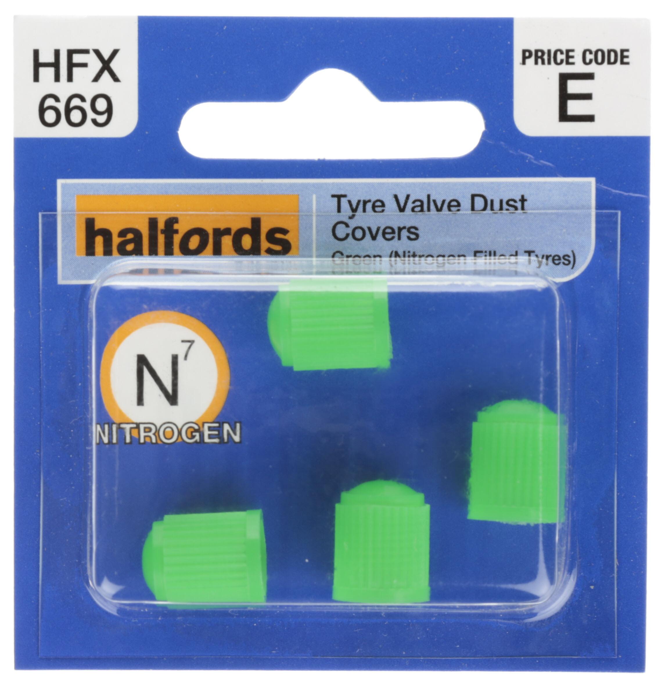 Halfords Tyre Valve Dust Caps Green (Hfx669)