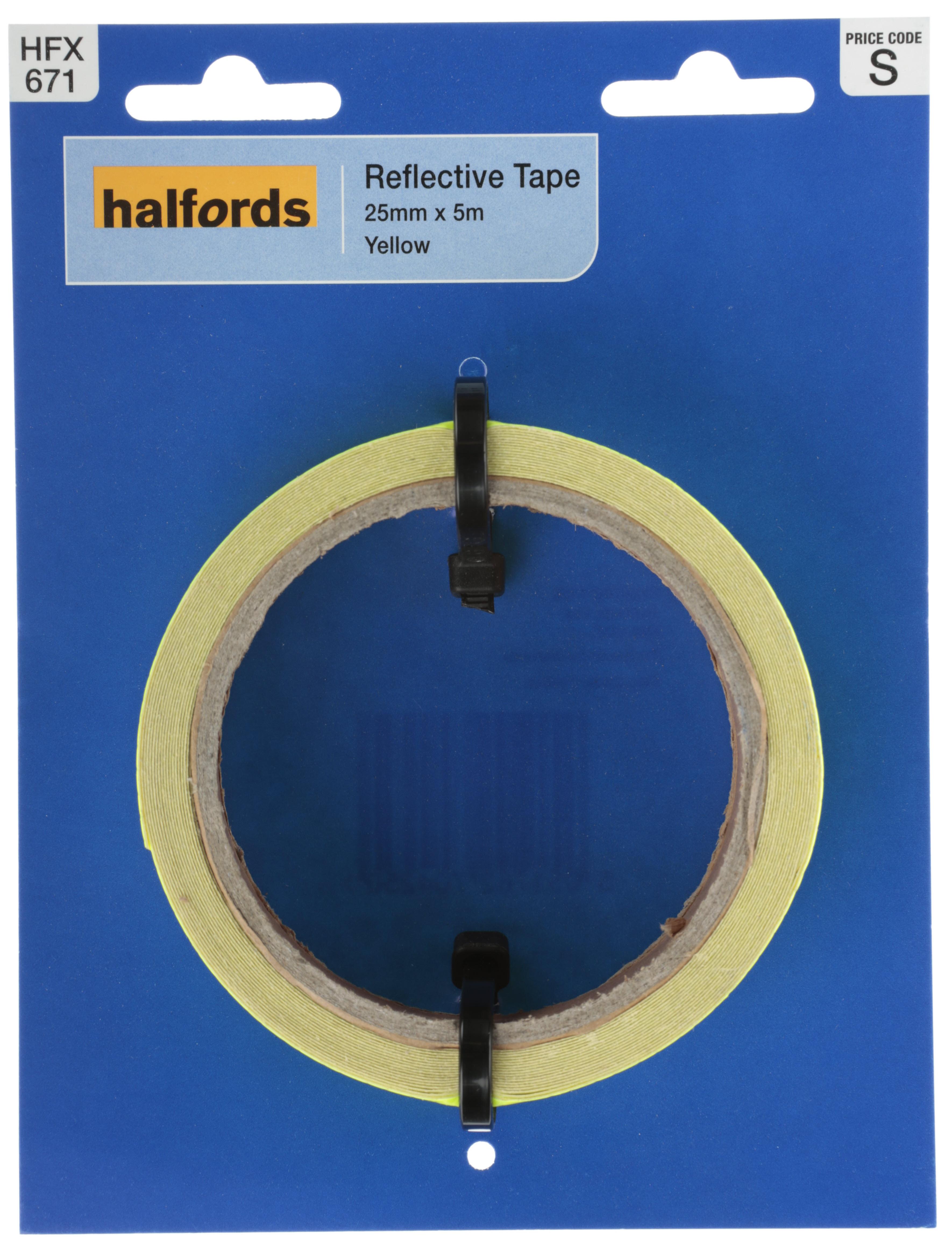 Halfords Reflective Tape Yellow 25Mm X 5M (Hfx671)