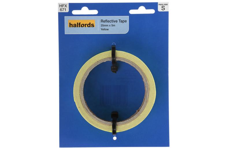 Halfords Reflective Tape Yellow 25mm x 5M (HFX671) Halfords Reflective Tape Yellow 25mm x 5M (HFX671)