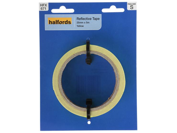Halfords Reflective Tape Yellow 25mm x 5M (HFX671)