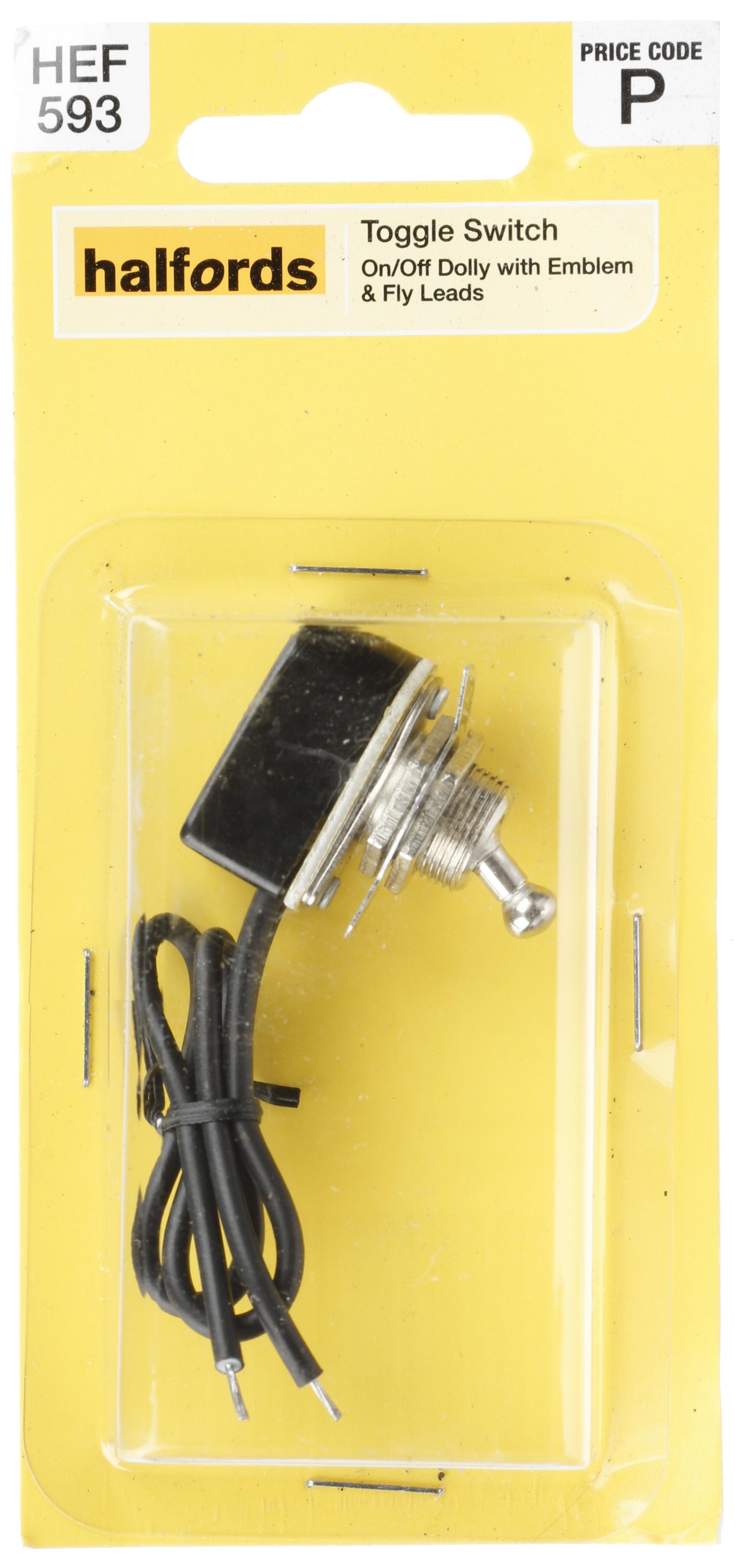 Halfords Toggle Switch On/Off Metal Non Illuminated (Hef593)