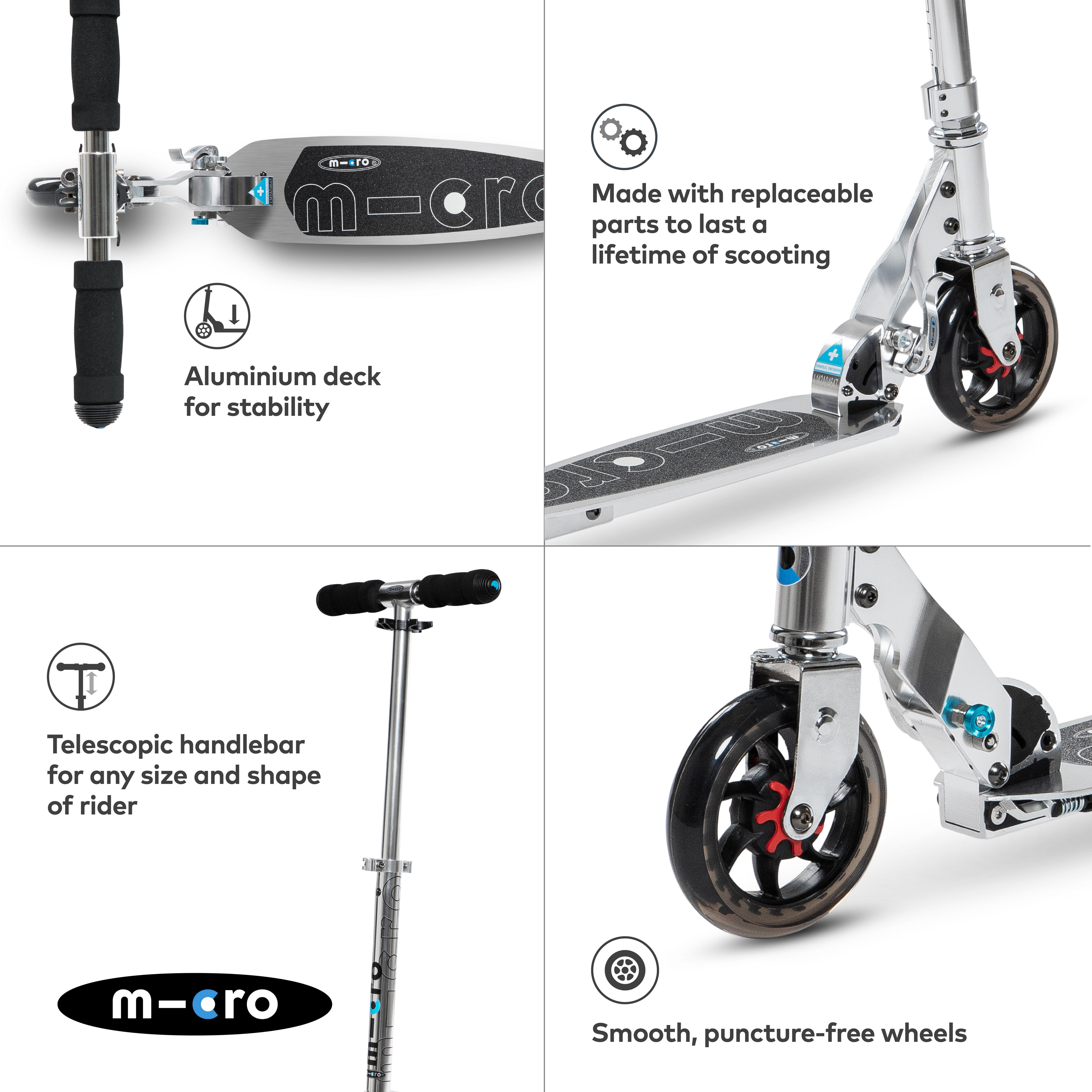 Micro Speed Classic Scooter, Silver