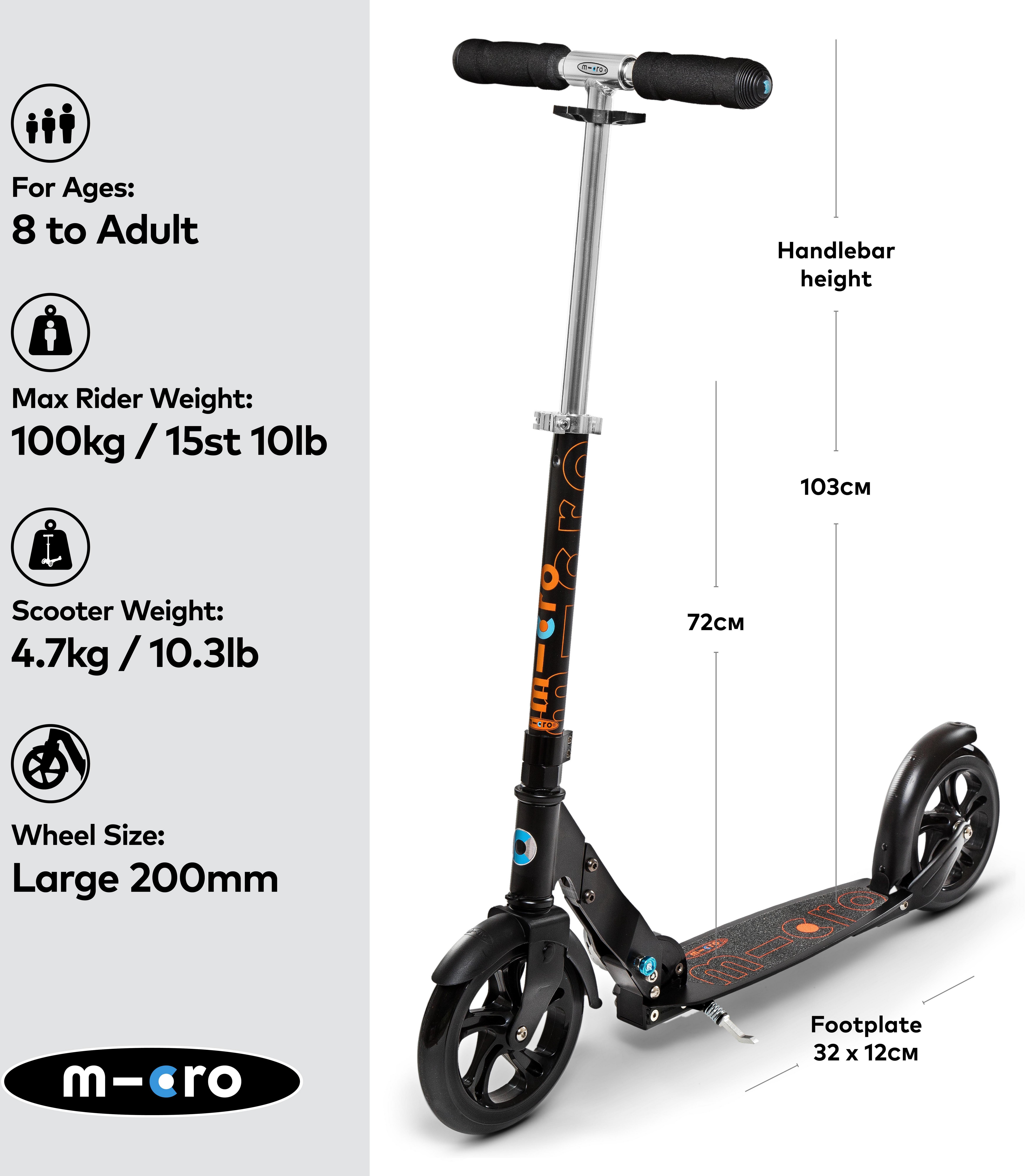 Micro Classic Foldable Black: 8 Year +