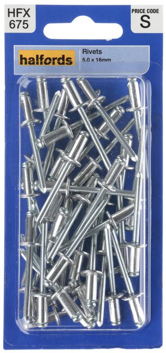 Halfords Rivets 5.0mm x 16mm (HFX675)