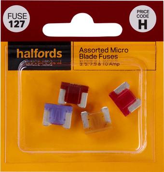 Halfords Assorted Micro Fuses 3/5/7.5/10 Amp (FUSE127)