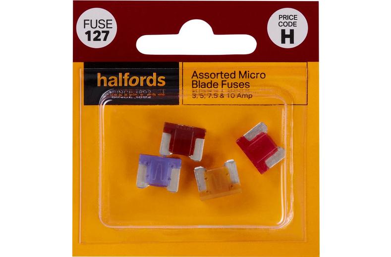 Halfords Assorted Micro Fuses 3/5/7.5/10 Amp (FUSE127) Halfords Assorted Micro Fuses 3/5/7.5/10 Amp (FUSE127)